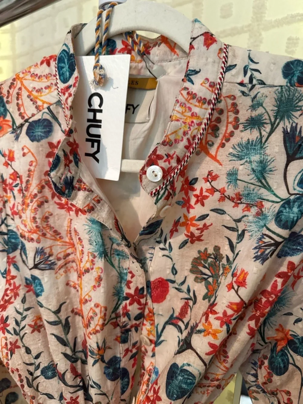 Chufy Nile Tales Floral Mini Dress Size S NWT Boho Anthropologie Style - Picture 2 of 3
